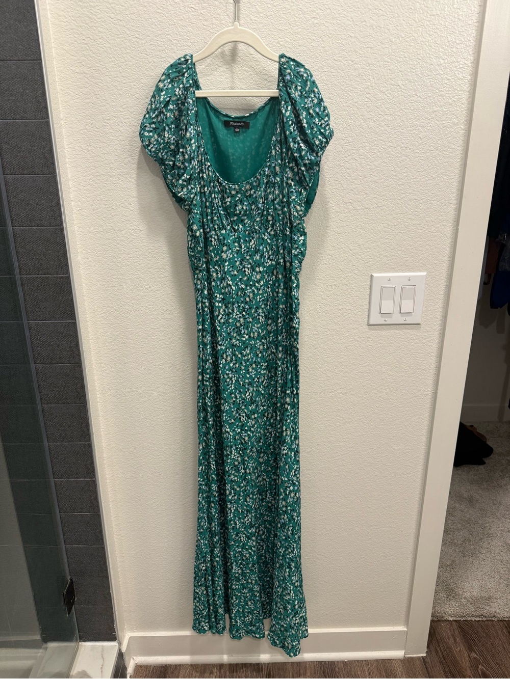 Madewell Teal Green Floral Maxi Dress